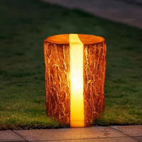 Lampe de paysage en fibre de verre IP65 Source de lumière LED pour décor de jardin de parc de feu de joie de Villa-Éclairage en bois de fissure de souche d'arbre de motif