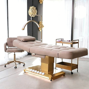 Camilla de Masaje Eléctrica de Lujo con Base de Acero Inoxidable Dorado y Control de Pedal, Cama de Belleza Facial con 3 Motores, en Oferta - Product Image 2