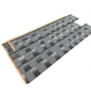 Tuile de toiture en métal revêtu de pierre, style français, romain, espagnol, étanche, résistante au feu, pour projets de villas et d'hôtels, bardeau en acier coloré - Product Image 2