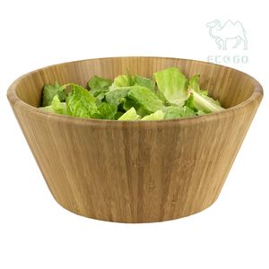 Bol à salade biodégradable en bambou de première classe bol de service de pâtes de fruits en bois naturel comptoir de cuisine - Product Image 5