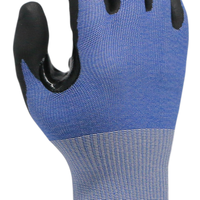 Gants de travail MaxiTough personnalisés en mousse de nitrile bleue 18G, durables, résistants à l'huile, antidérapants, anti-coupures, EN388 4X43D, pour hommes
