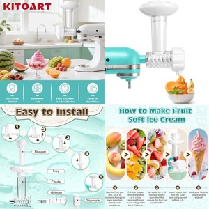 Accessoire pour crème glacée molle et sorbet sans produits laitiers pour batteur sur socle <span class=keywords><strong>KitchenAid</strong></span>, pour gelato aux fruits sain, sorbet, installation facile, sans pré-refroidissement - Product Image 6