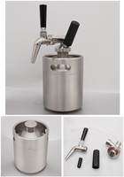 Système de kit de fût à bière maison, machine à café froid nitro maison, 64 oz / 2 L en acier inoxydable, kit de distributeur de mini fût