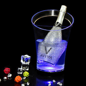 Seau à glace LED RGB multicolore à piles pour fêtes, bars et discothèques, refroidisseur de champagne et de bière en plastique - Product Image 4