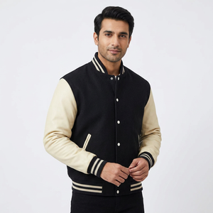 Customized Casual Streetwear Cool Varisty <b>Mens</b> Jackets Leather Versity University Customized High Quality Leather Varsity Jacket - Product Image 1