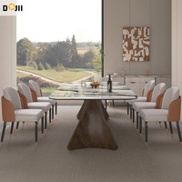 Table de salle à manger en quartz DOJII, ensemble de salle à manger 5 pièces, nouveau mobilier classique avec structure en aluminium, table de salle à manger blanche et grise de 48 pouces, chaise