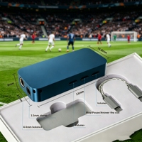 Adaptateur USB-C portable en alliage d'aluminium DAC/AMP pour les fans de football, 32 bits/768 kHz, égaliseur APP, faible distorsion, amélioration de la clarté audio des matchs en direct