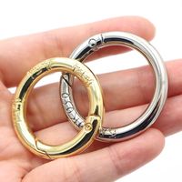 Aksesoris Gantungan Kunci Tas Berkualitas, Cincin Pegas Logam, Bentuk Carabiner Custom, Cincin Pegas Bulat dengan Logo dan Teks Terukir