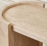 Table console octogonale Wabi-Sabi, design européen, aspect antique, marbre naturel, travertin, meubles de salon, entrée, hôtel