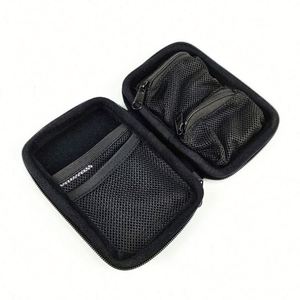 Ready Stock Travel Electronic Accessories Bag <b>Waterproof</b> Durable EVA Protective Case PU Leather Nylon Canvas Shockproof <b>Zipper</b> - Product Image 5