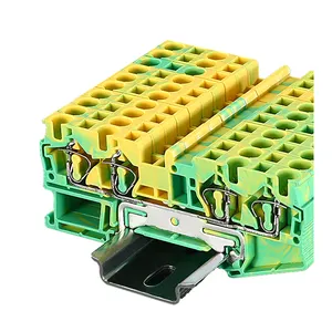 ST4-QU-PE Ground Wire Connector Spring-cage ST 4 mm Connections Electric Grounding Din Rail Terminal Block ST 4-QUATTRO-PE