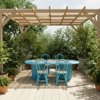Kinder-Farbtisch aus Rattan für Draußen, Partytisch für Fröhliches Kinderspiel und Essen