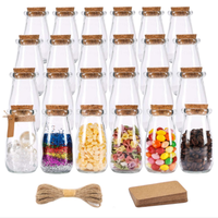 Mini bocaux en verre avec couvercle en bois, bocaux pour faveur de bouchon en liège, de 100ml, offre spéciale