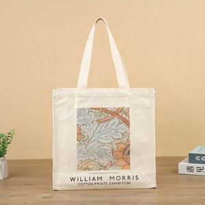 Sac fourre-tout en toile de coton à soufflets, imprimé sur trois côtés, nouveau design, avec fermeture éclair, fond et côtés, en promotion - Product Image 1
