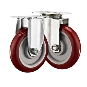 3 ''4'' 5 ''Medium Duty Aço Inoxidável Economia PU Caster Swivel com Freio Castor - Product Image 5
