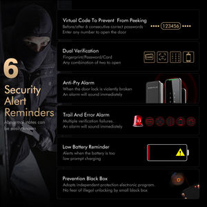 מנעולי wifi tuya אפליקציה שליטה טביעת אצבע אלקטרונית מסך מגע דיגיטלי לוח מקשים מקלדת - Product Image 5