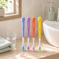 Livraison rapide, brosse à dents manuelle légère et pratique pour enfants, poignée en plastique, poils en PBT doux, ergonomique, sans BPA, motif animal mignon.
