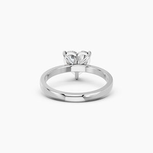 Anillo de compromiso solitario con diamante de laboratorio en forma de corazón de 1 quilate, hecho a medida, con oro blanco de 18 quilates para mujer, hecho en oro macizo. - Product Image 3