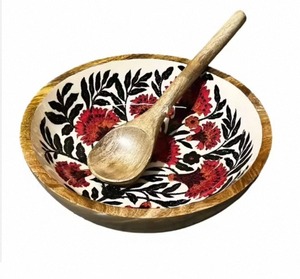 Premium Handmade Deep Wooden Salad <b>Bowl</b> <b>Large</b> Natural Wood Serving <b>Bowl</b> for Kitchen Dining Restaurant Use - Product Image 4