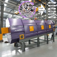 Usine de tri des déchets ménagers de 50 à 500 tonnes par jour, système MSW, séparateur d'air, plateforme de tri manuelle, tamis à tambour