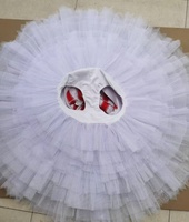 Tutu de ballet professionnel en tissu jacquard rouge neuf, tulle rigide, avec maintien Spanx pour la performance des artistes de ballet féminines