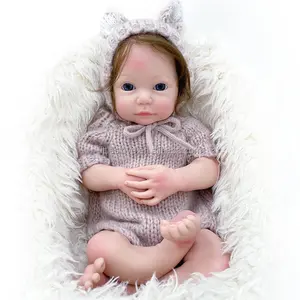 Muñeca realista de cuerpo completo para niños, muñeco de bebé de silicona de 18 pulgadas, suave, de platino, hecho a mano