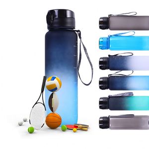 Motivational <b>Bottle</b> 32 Oz With <b>Straw</b> Time Marker, Bpa Free & Leakproof Tritan Portable Reusable Fitness Sports Water Jug - Product Image 4