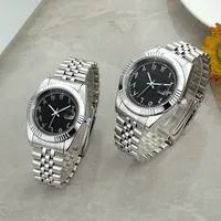 Montre-bracelet classique unisexe à quartz avec bracelet en acier inoxydable, cadran en verre, 20 mm, date automatique, calendrier, résistance à l'eau 3ATM
