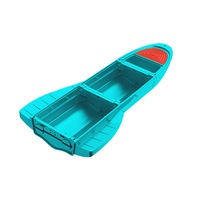 Bateau modulaire en plastique pliable en 3 parties, idéal pour la pêche et les loisirs, montable sur véhicule, écologique, pour lac, rivière, mer - Vente chaude