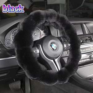 Housse de volant de voiture <span class=keywords><strong>en</strong></span> peluche extra chaude pour l'hiver, design mignon de dessin animé, style sportif et moelleux, <span class=keywords><strong>en</strong></span> PVC et caoutchouc - Product Image 4