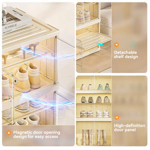 Складная стойка для хранения обуви Xinhang, пластиковый шкаф для хранения обуви, многофункциональный пыленепроницаемый пластиковый органайзер для обуви - Product Image 6