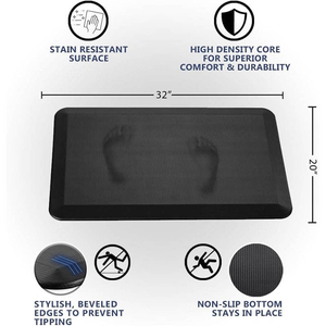 Tapis de buanderie imperméable antidérapant anti-fatigue avec mousse PVC rembourrée pour la zone de la machine à laver et le sol humide de la salle de bain - Product Image 2