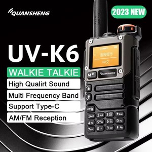 Quansheng UV K6 Walkie Talkie 5 Wát Air Band đài phát thanh tyep C phí UHF <span class=keywords><strong>VHF</strong></span> DTMF <span class=keywords><strong>FM</strong></span> Scrambler noaa Tần số không dây hai cách phát thanh - Product Image 4