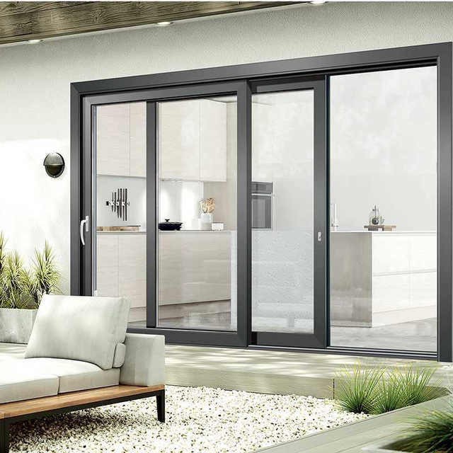 Texas Hot Sale Front Residential Entry Doors Double Glazed Tempered Glass Aluminum Sliding Patio Doors
