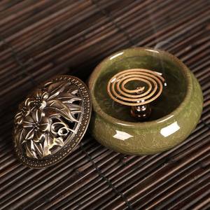 <span class=keywords><strong>Acheter</strong></span> Porte-Encens et Brûleur en Vrac Alliage de Zinc laiton antique couleur plaqué céramique Porte-Encens Porcelaine - Product Image 5