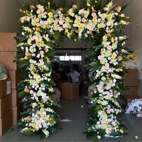 Arche florale tropicale artificielle carrée IFG, arrangement de fleurs en soie pliable et détachable pour mariage, fête, décoration de la maison