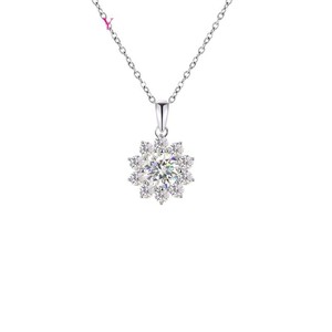 Cadermay Moissanite Necklace 1 Carat S925 Silver Flower Pendant For Women Gift Jewelry - Product Image 3