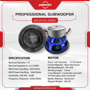 Nuovo Arrivo: Altoparlanti per <span class=keywords><strong>Auto</strong></span> OEM da 3000 Watt RMS, Subwoofer da 15 Pollici con Cestello in Alluminio per Sistemi Audio <span class=keywords><strong>Auto</strong></span> - Product Image 2