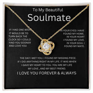 จี้สร้อยคอทองแดงรูปปมรักคลาสสิก My Beautiful Soulmate พร้อมการ์ดข้อความสั่งทำพิเศษ - ของขวัญวันวาเลนไทน์สุดโรแมนติกสำหรับคู่รัก - Product Image 3