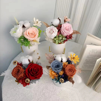 Vente en gros de décoration d'intérieur Bouquet de fleurs de roses conservées sans fin avec boîte-cadeau