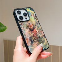 2024 TPU Aurora Couleur Conception Changement Flash Anime Noir One Piece Luffy Carton Téléphone Cas Pour IPhone 15 Pro Max 14 Pro Retour Cas