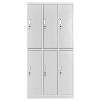 Lemari Pakaian Karyawan Portable Modern 6 Pintu dari Baja, Tahan Lama, Dilengkapi Kunci dan Kapasitas Besar untuk Perabot Kamar Tidur