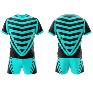 Tenue de rugby respirante et imprimée pour usage extérieur, ensembles de maillots de rugby personnalisés avec design sublimé à vendre - Product Image 1