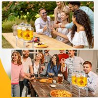 Support de distributeur de boissons double en acrylique, porte-seau à boissons pour les fêtes et les réunions de famille