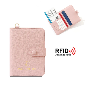 RFID Blocking Leather Passport <b>Holder</b> <b>Travel</b> Wallet Cover Case Anti Lost Organizer Factory OEM Wholesale Bulk Custom Supplier - Product Image 2