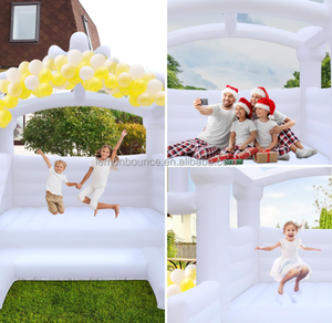 Château Gonflable Commercial <span class=keywords><strong>de</strong></span> Gros pour Mariages et Fêtes, Combo Gonflable en PVC Blanc pour Enfants, Équipement <span class=keywords><strong>de</strong></span> Jeu Extérieur - Product Image 5