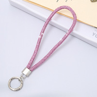Lanière de téléphone détachable Anti-perte Dragonne Diamants Bling porte-clés Chaîne de corde de téléphone portable pour iPhone 16 pour Samsung