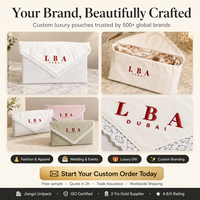 Sac à vêtements en coton et lin avec logo brodé rouge personnalisé, sac à main de luxe pour mariage avec dentelle, sac à poussière pour emballer des t-shirts