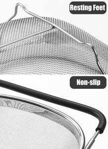 Passoire de cuisine pliable en acier inoxydable de haute qualité, maille fine, design écologique pour le lavage des légumes et des fruits - Product Image 6