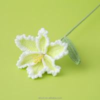 Tige de fleur au crochet faite à la main, en fil coloré, fleur éternelle, tige florale artificielle pour bouquet, vase, décoration intérieure, cadeau, vente en gros